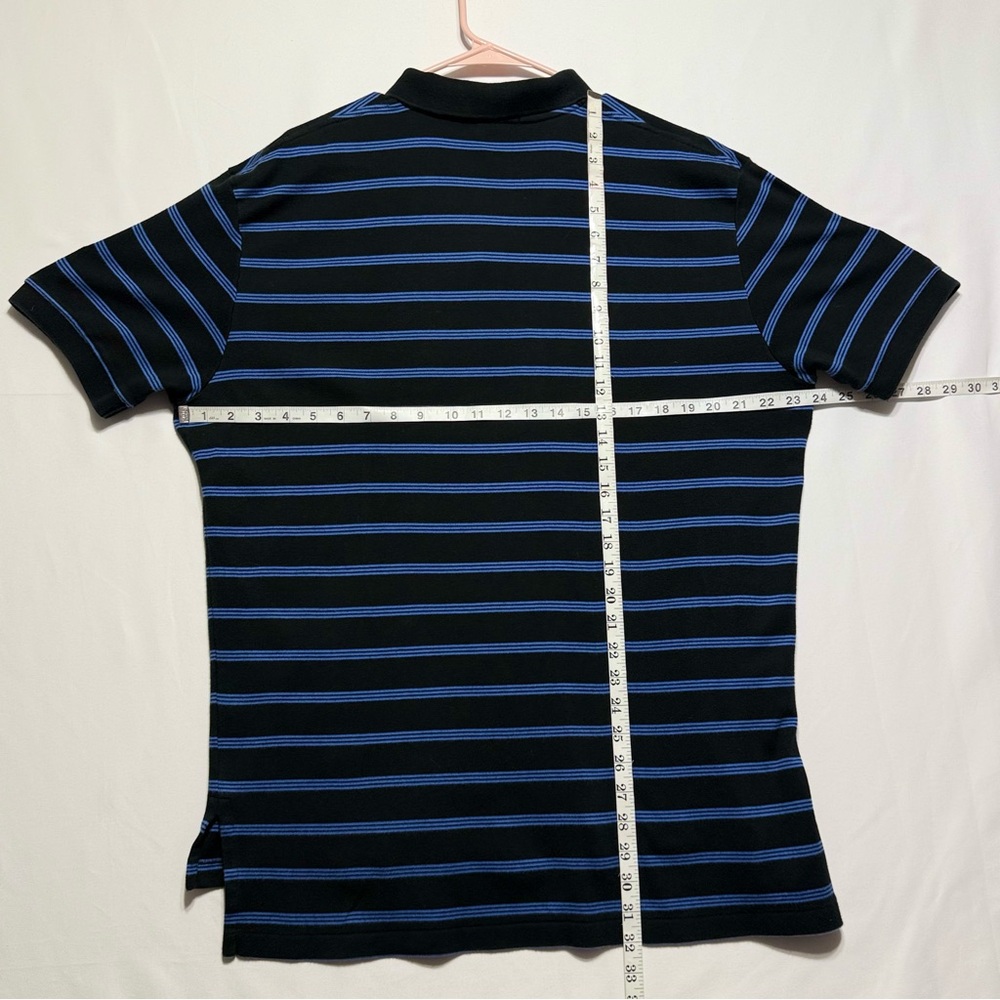 * SOLD * Polo by Ralph Lauren Men's Polo Size L Shirt Black & Blue Stripes - Picture 5 of 8
